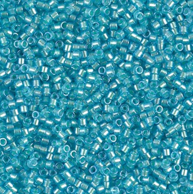 DB1708 11/0 Mint Pearl Lined Ocean Blue Miyuki Delica 