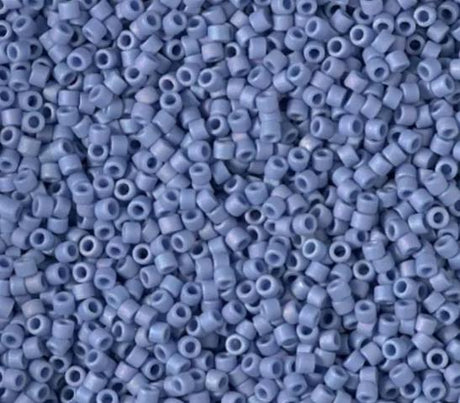 Delica 11/0 Frost Opaque Glaze Rainbow Soft Blue Miyuki Delica Bead, DB2318-5 Grams