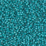 DB1782 11/0 White Lined Teal AB Miyuki Delica 