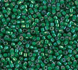 DB1788 11/0 White Lined Emerald AB Miyuki Delica