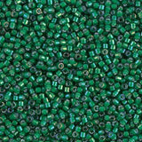 DB1788 11/0 White Lined Emerald AB Miyuki Delica 