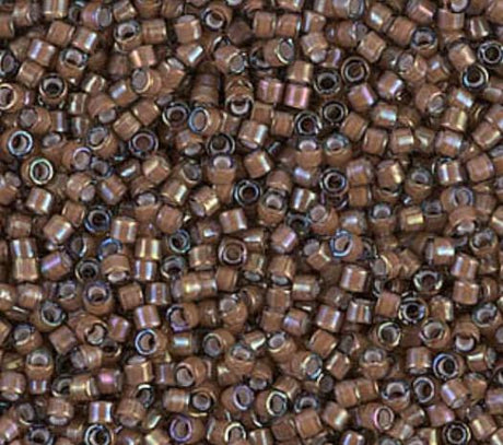DB1790 11/0 White Lined Sable Brown AB Miyuki Delica