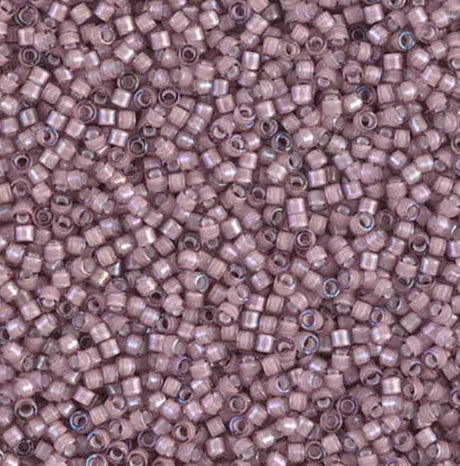 DB1791 11/0 White Lined Smoky Amethyst AB Miyuki Delica 