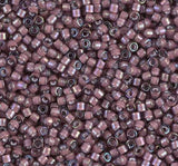 DB1792 11/0 White Lined Dark Smoky Amethyst AB Miyuki Delica