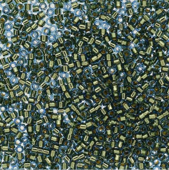 DB2523 11/0 Light Blue Special Plating / 24K Gold Lined Miyuki Delica