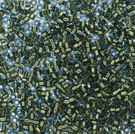 DB2523 11/0 Light Blue Special Plating / 24K Gold Lined Miyuki Delica