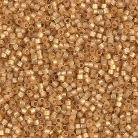 DB2171 11/0 Duracoat Semi Frosted Silver Lined Dyed Straw Miyuki Delica 