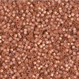 DB2172 11/0 Duracoat Semi Frosted Silver Lined Dyed Rose Copper Miyuki Delica 