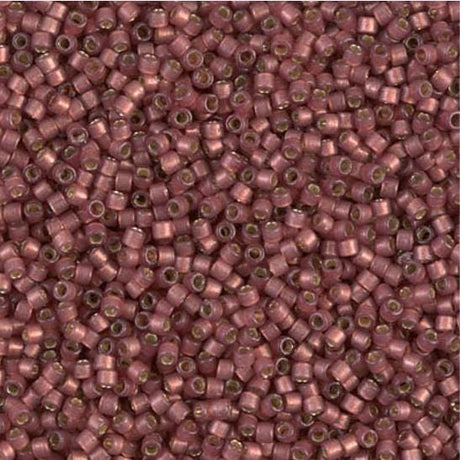 DB2179 11/0 Duracoat Semi Frosted Silver Lined Dyed Magenta Miyuki Delica
