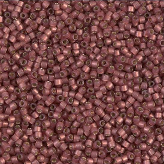 DB2179 11/0 Duracoat Semi Frosted Silver Lined Dyed Magenta Miyuki Delica