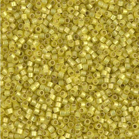 DB2187 11/0 Duracoat Semi Frosted Silver Lined Dyed Citron Miyuki Delica