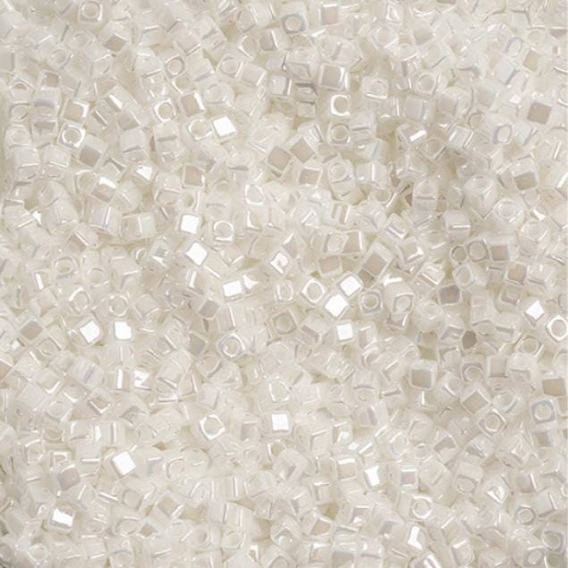 1.8mm Miyuki Cube Pearl White Luster SB18-420, 10 Grams