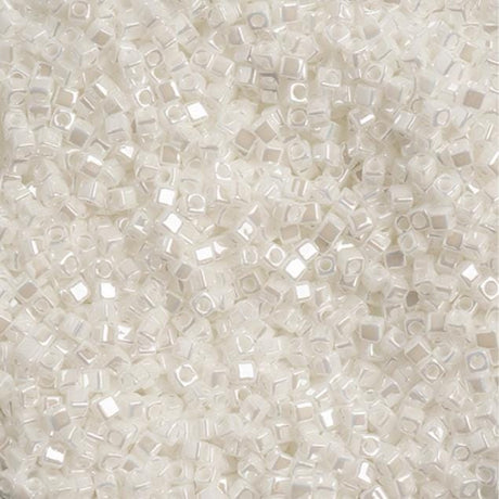 1.8mm Miyuki Cube Pearl White Luster SB18-420, 10 Grams