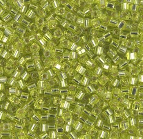 1.8mm Miyuki Cube Silver Lined Chartreuse SB18-14, 8 Grams