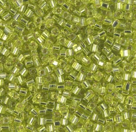 1.8mm Miyuki Cube Silver Lined Chartreuse SB18-14, 8 Grams