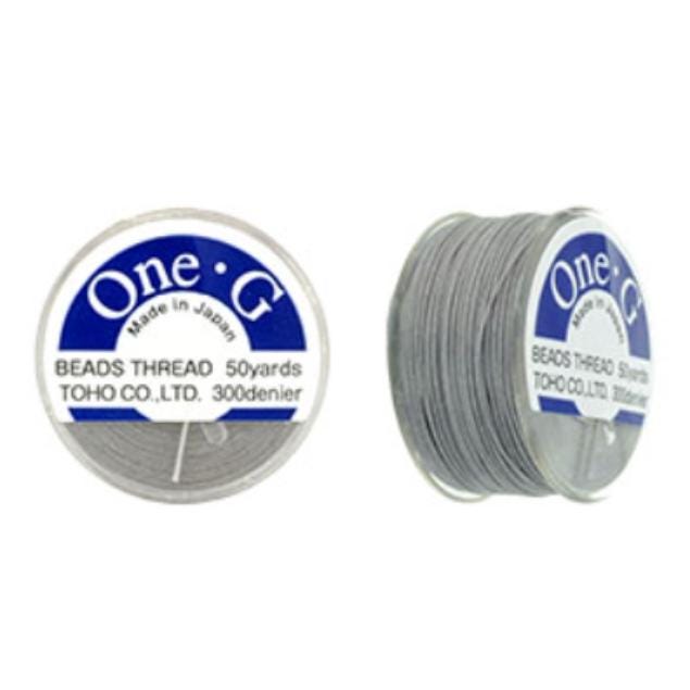 One-G Toho Nylon Beading Thread Lt Gray-50 Yards