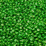 Superduo Metalust Apple Green, Czech Glass 2-hole bead 2.5mm x 5mm