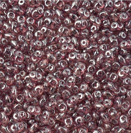 SuperDuo Amethyst Luster, Czech Glass 2-hole bead 2.5mm x 5mm-20060-14400, 10 grams