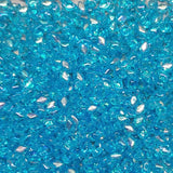 Mini GemDuo Aqua AB, 2-Hole Matubo Czech beads 6x4mm