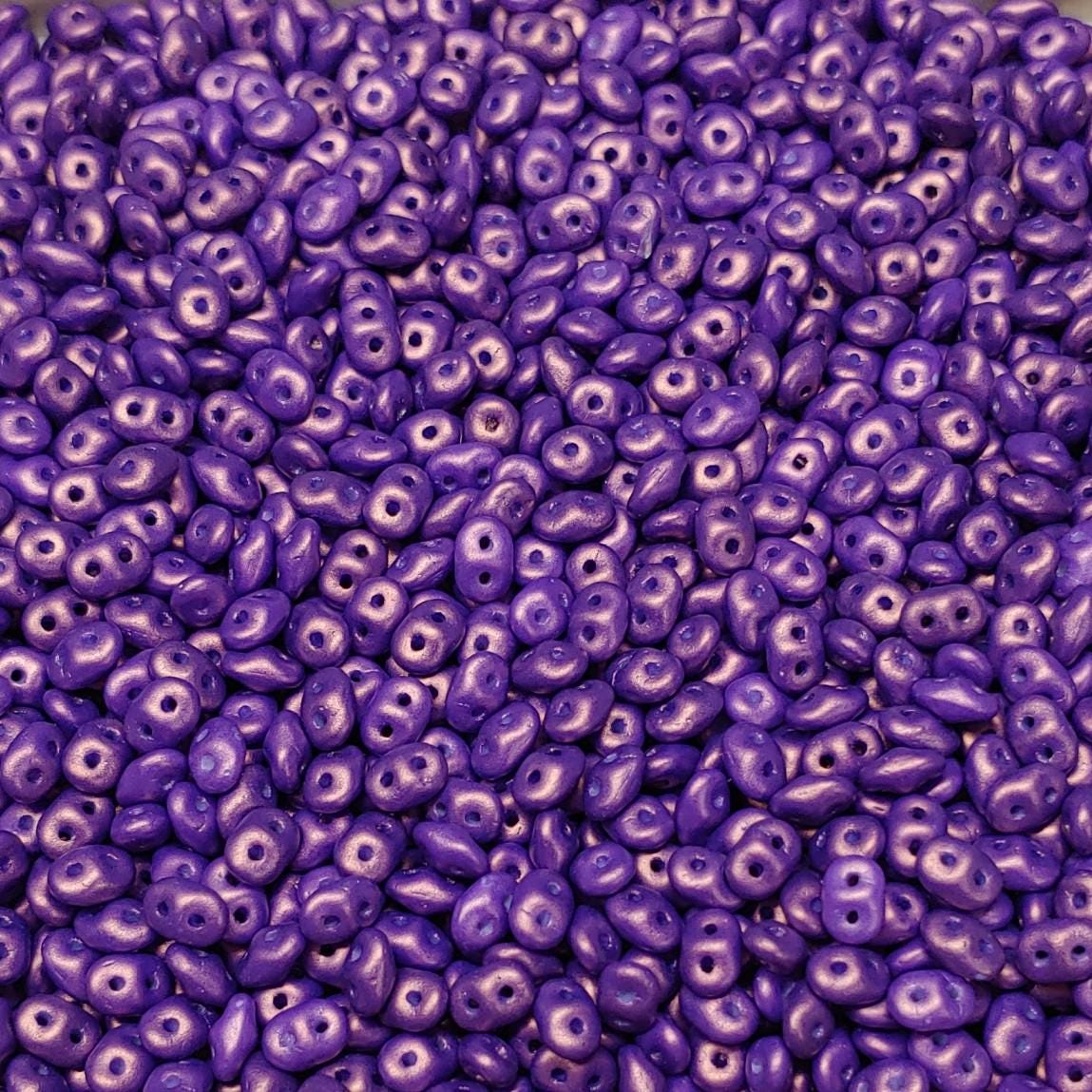 Superduo Gold Shine Orchid, 2-hole bead 2.5mm x 5mm, 10 grams