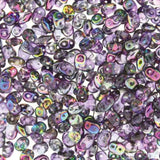 SuperDuo Crystal Magic Violet-Grey, Czech Glass 2-hole bead, 2.5x5mm