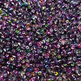 SuperDuo Crystal Magic Violet-Grey, Czech Glass 2-hole bead, 2.5x5mm, 10 grams