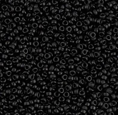 15-401F Matte Black, Miyuki Seed Beads 15/0
