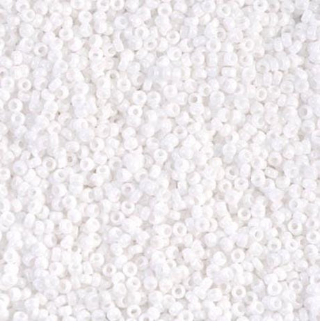 15-402 Opaque White Miyuki Seed Beads 15/0