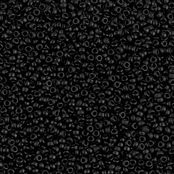15-401F Matte Black, Miyuki Seed Beads