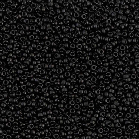 15-401F Matte Black, Miyuki Seed Beads