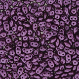 SuperDuo Pastel Bordeaux, Czech Glass 2-hole bead 2.5mm x 5mm-25032