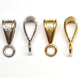 Bail with Ring, Gold Plated or Nickle Plated, 5.5x14mm
