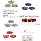 Delos Par Puca ®-Paris® Opaque Tweedy, Aqua, Coral Red or Green Turquoise, 3-Hole Czech Glass 6 x 11mm, 25 Beads