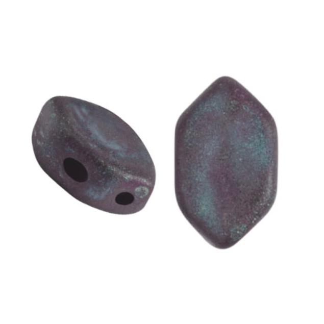 Paros® Par Puca® Jet Nebula Matte, 2-hole beads 7 x 4mm, 10 grams 85001