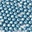 3mm Round Metallic Sea Blue, Czech Glass Beads, 29434-loose beads