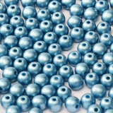 3mm Round Metallic Sea Blue, Czech Glass Beads, 29434-loose beads