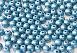 3mm Round Metallic Sea Blue, Czech Glass Beads, 29434-loose beads