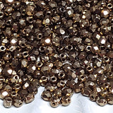 3mm Fire Polish Light Bronze, Czech glass faceted bead, 90215