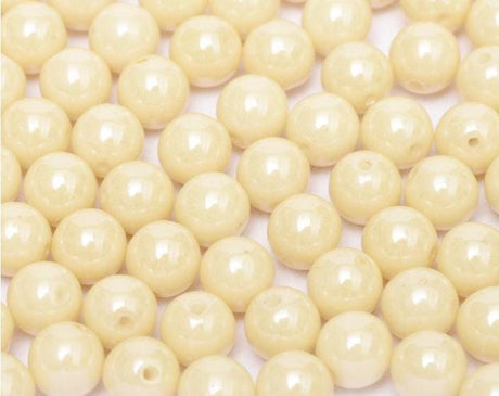 4mm Round Champagne Luster Czech Glass Beads, 14413 50 beads