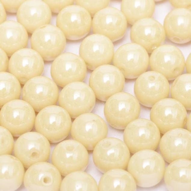 4mm Round Champagne Luster Czech Glass Beads, 14413  