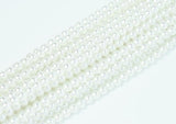 4mm Round Crystal Pearl White, Czech Glass Beads