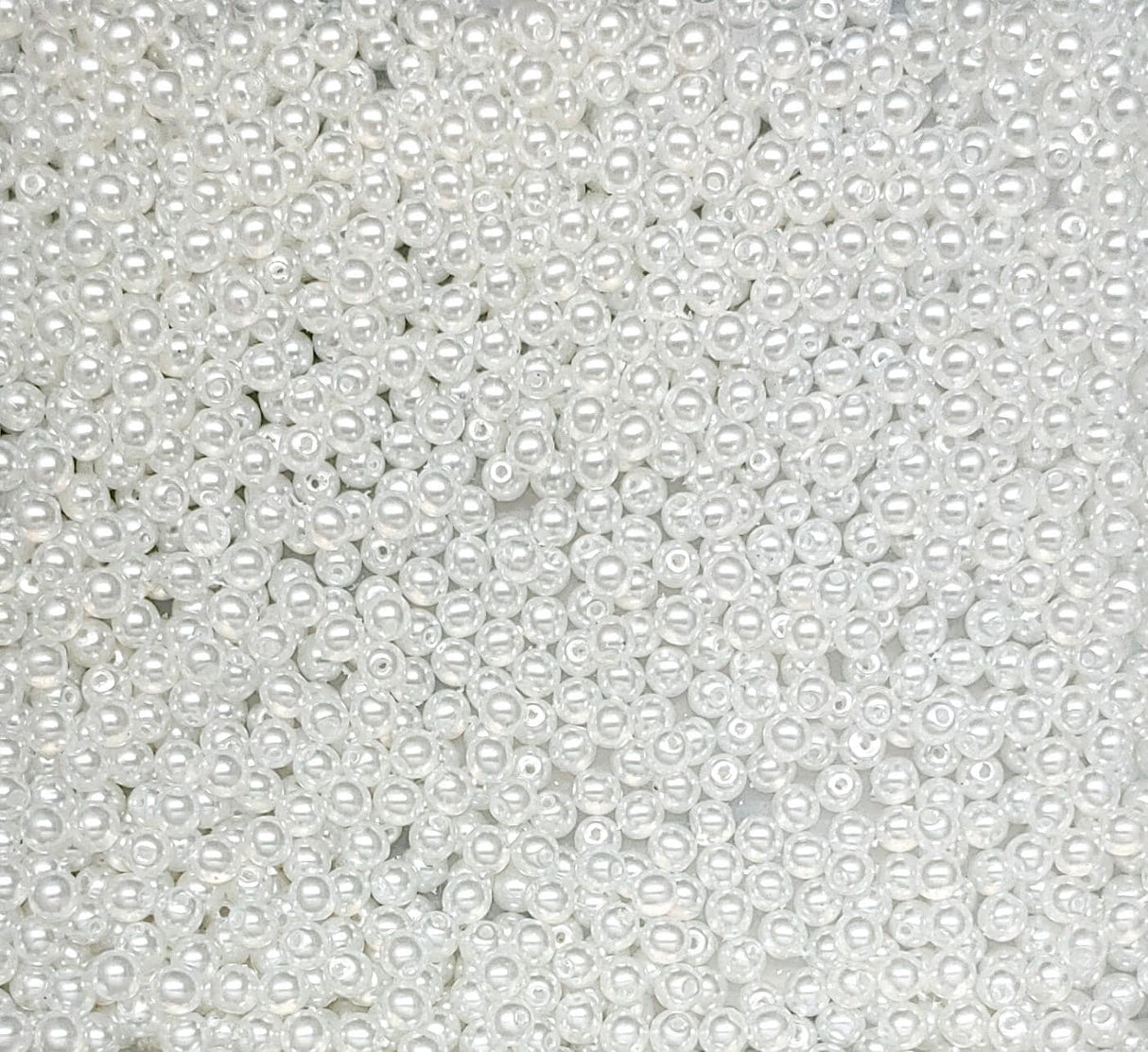 3mm Round Crystal Pearl White, Czech Glass Beads