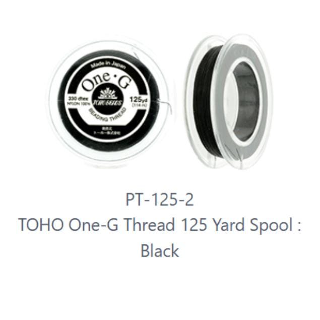 One-G Toho Nylon Beading Thread Black-50 Yards, 125 Yards, 250 Yards