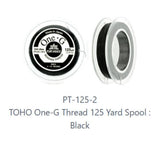 One-G Toho Nylon Beading Thread Black-50 Yards, 125 Yards, 250 Yards