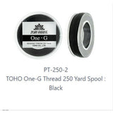 One-G Toho Nylon Beading Thread Black-50 Yards, 125 Yards, 250 Yards