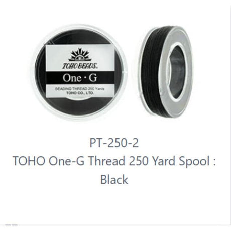 One-G Toho Nylon Beading Thread Black-50 Yards, 125 Yards, 250 Yards