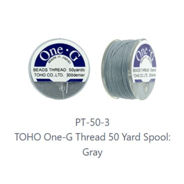 One-G Toho Gray Nylon Beading Thread 50, 125 or 250 Yards
