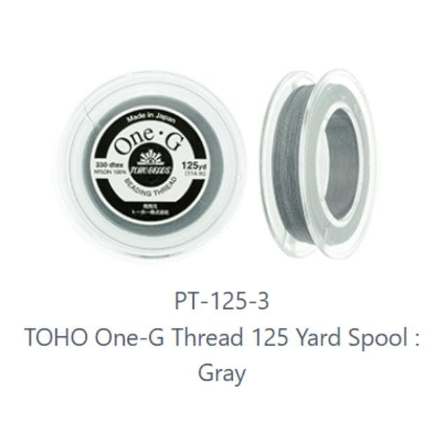 One-G Toho Gray Nylon Beading Thread 50, 125 or 250 Yards