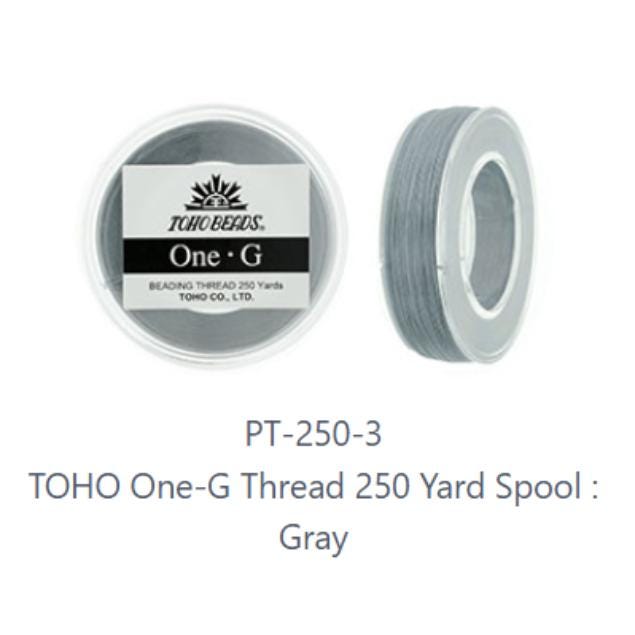 One-G Toho Gray Nylon Beading Thread 50, 125 or 250 Yards