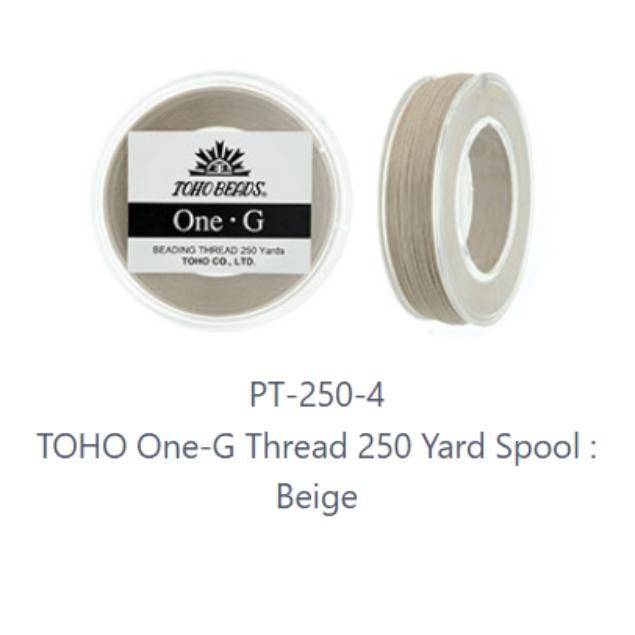 One-G Toho Beige Nylon Beading Thread 50, 125 or 250 Yards